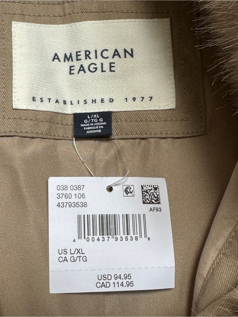 NWT American Eagle Women’s Faux Fur Vest Coat Jacket Medium M Gray Tan Taupe NEW - Picture 2 of 7